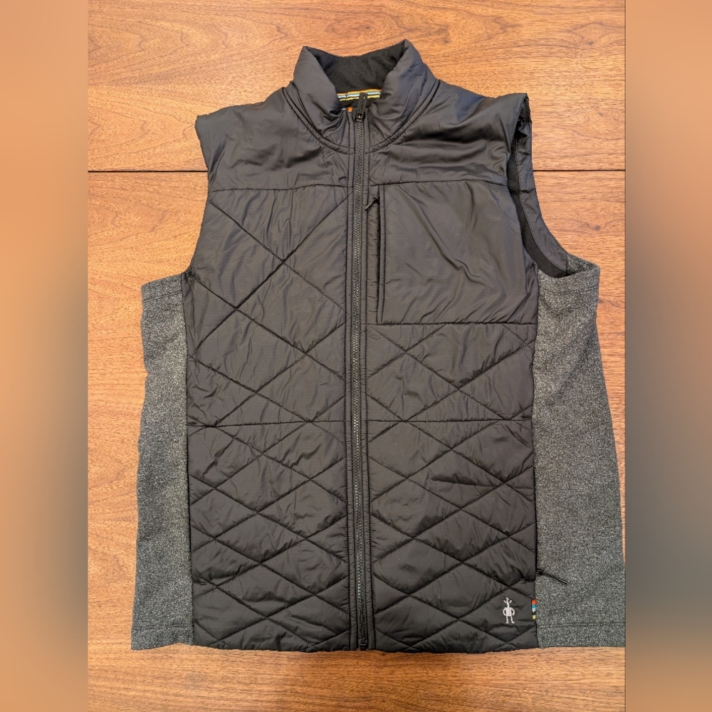 Smartwool Men’s Hybrid Merino Vest — Black/Grey — XL